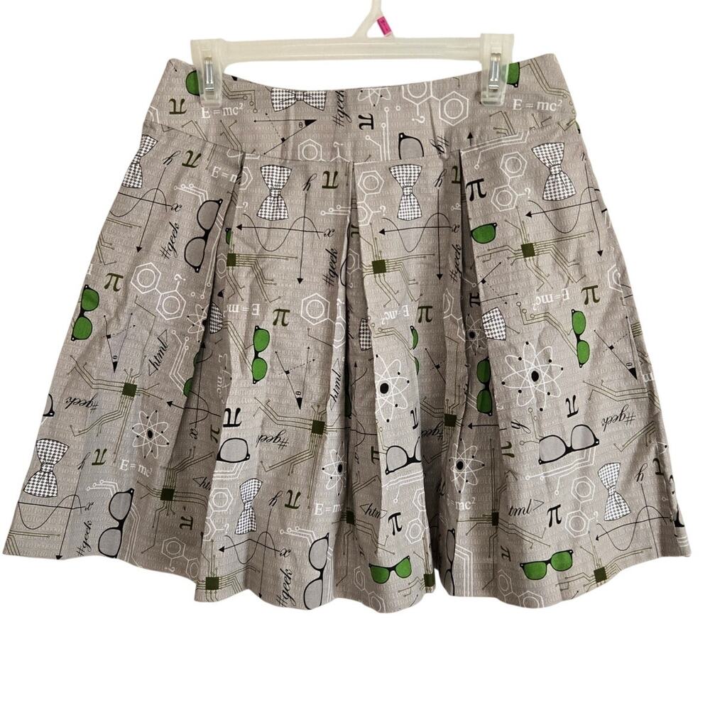 Light Academia Whimsical Nerdcore Math Novelty Handcrafted Pleated Skirt M/L